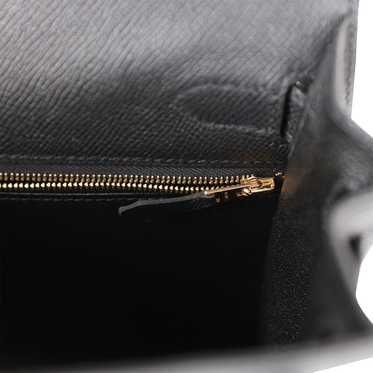 HERMES Kelly Sellier 28 Black Epsom Gold Hardware