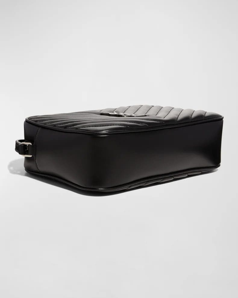 Saint Laurent Lou Medium YSL Monogram Calfskin Camera Crossbody Bag ?C Aged Silver Hardware