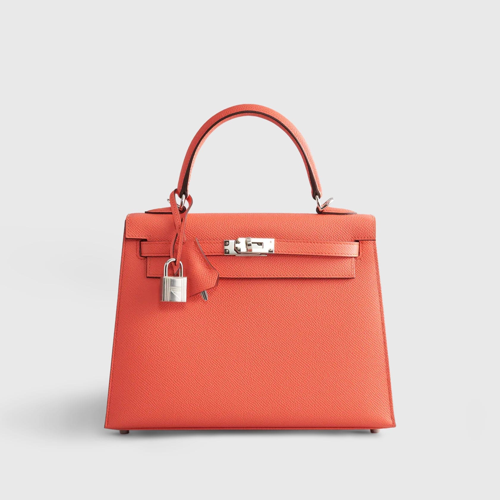 HERMES Kelly 25 Epsom Rose Texas Sellier Palladium Hardware