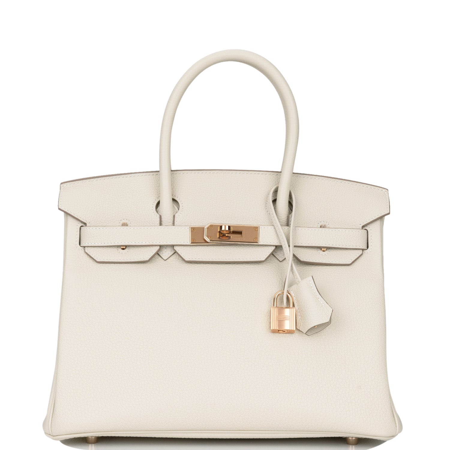 HERMES Birkin 30 Craie Togo Rose Gold Hardware