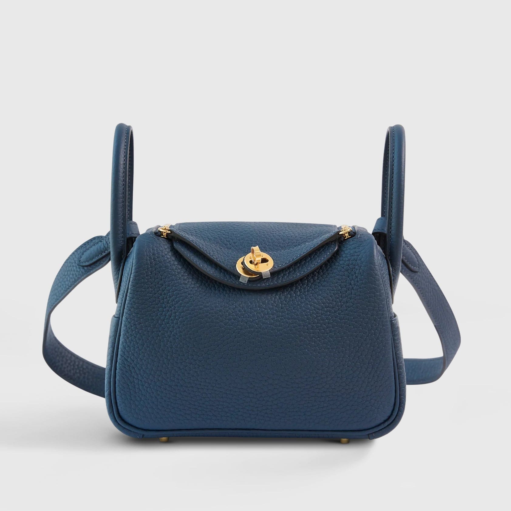 HERMES Lindy 20 Clemence Blue de Prusse Gold Hardware