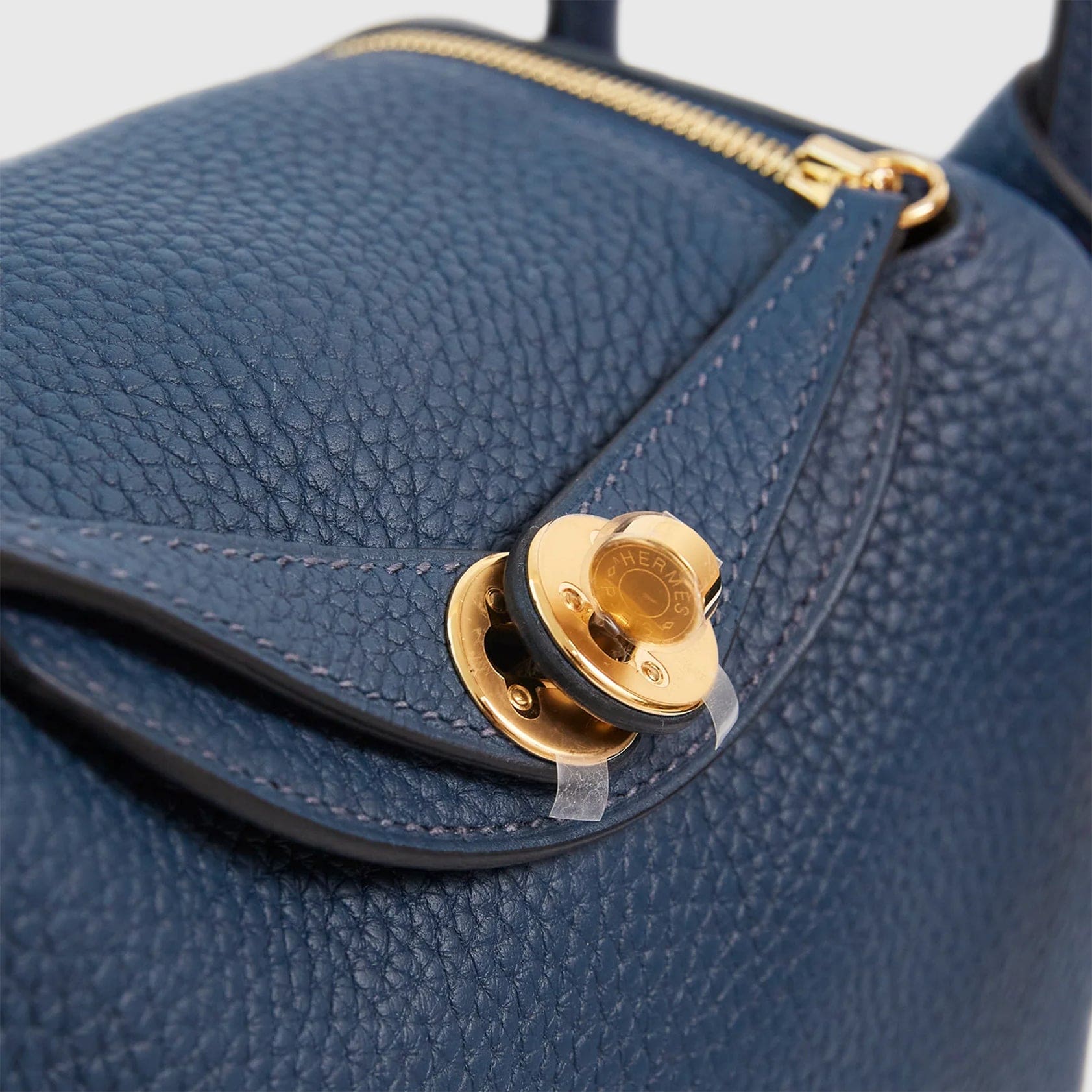 HERMES Lindy 20 Clemence Blue de Prusse Gold Hardware