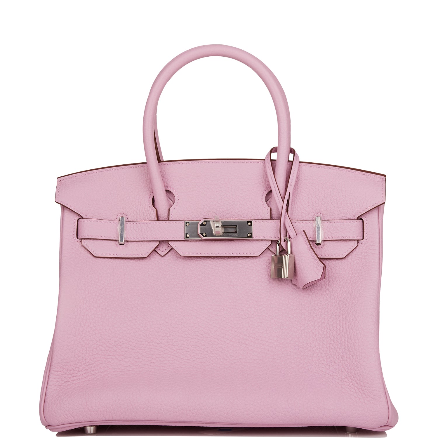 HERMES Birkin 30 Mauve Syestre Clemence Palladium Hardware