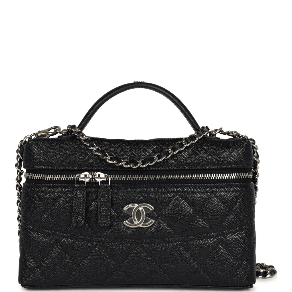 Chanel CC Top Handle Long Chain Cosmetic Bag