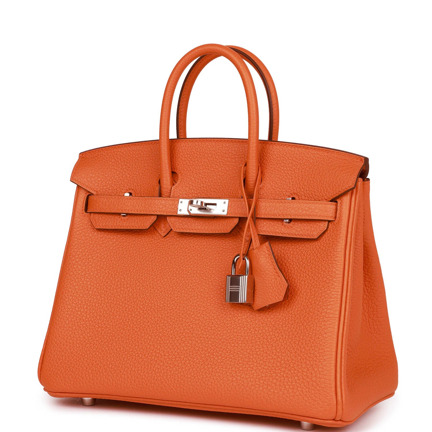 HERMES Birkin 25 Orange Togo Palladium Hardware