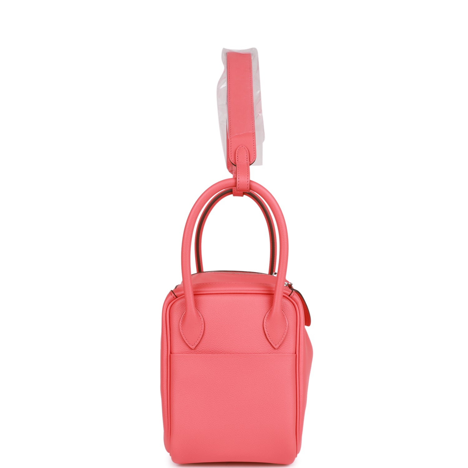 HERMES Lindy 26 Rose Texas Evercolor Palladium Hardware
