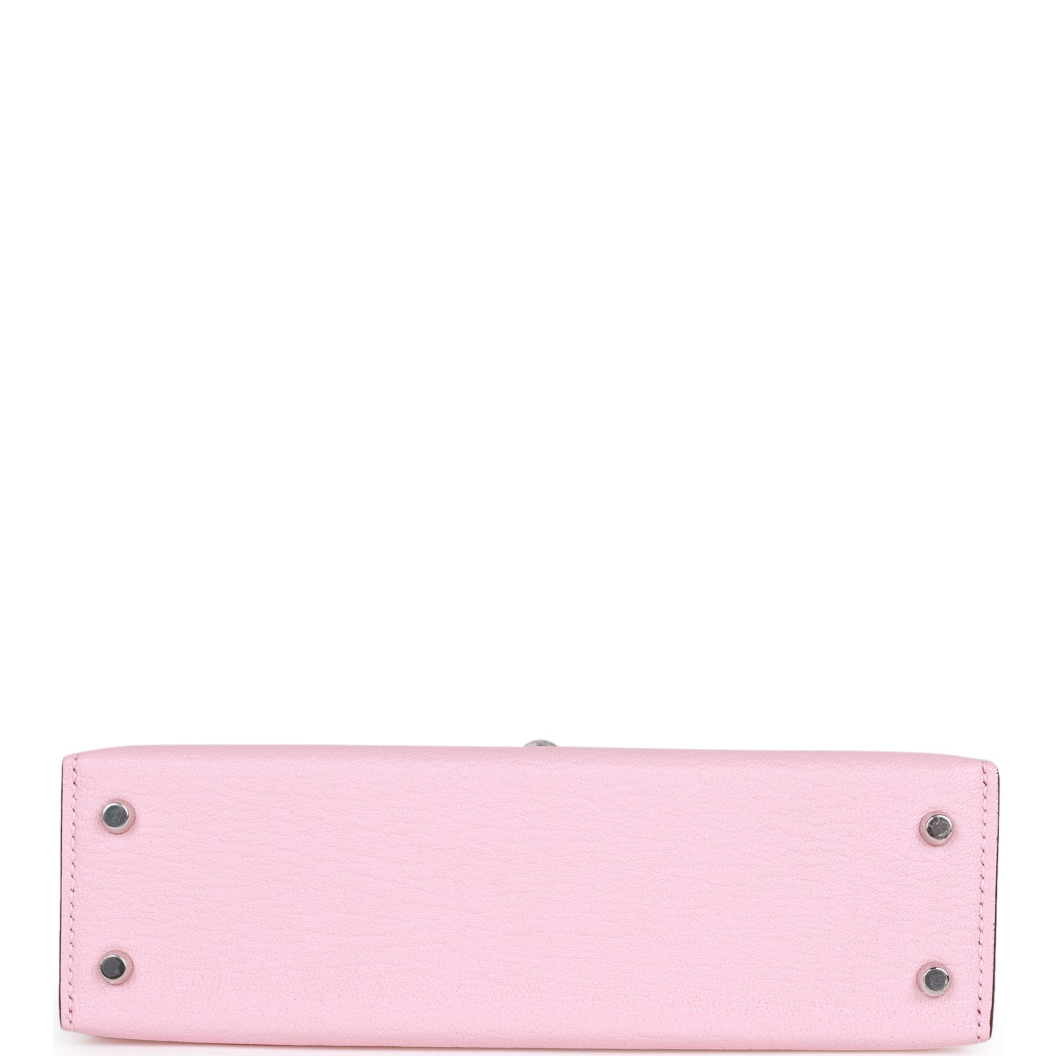 HERMES Kelly Sellier 20 Rose Sakura Chevre Palladium Hardware