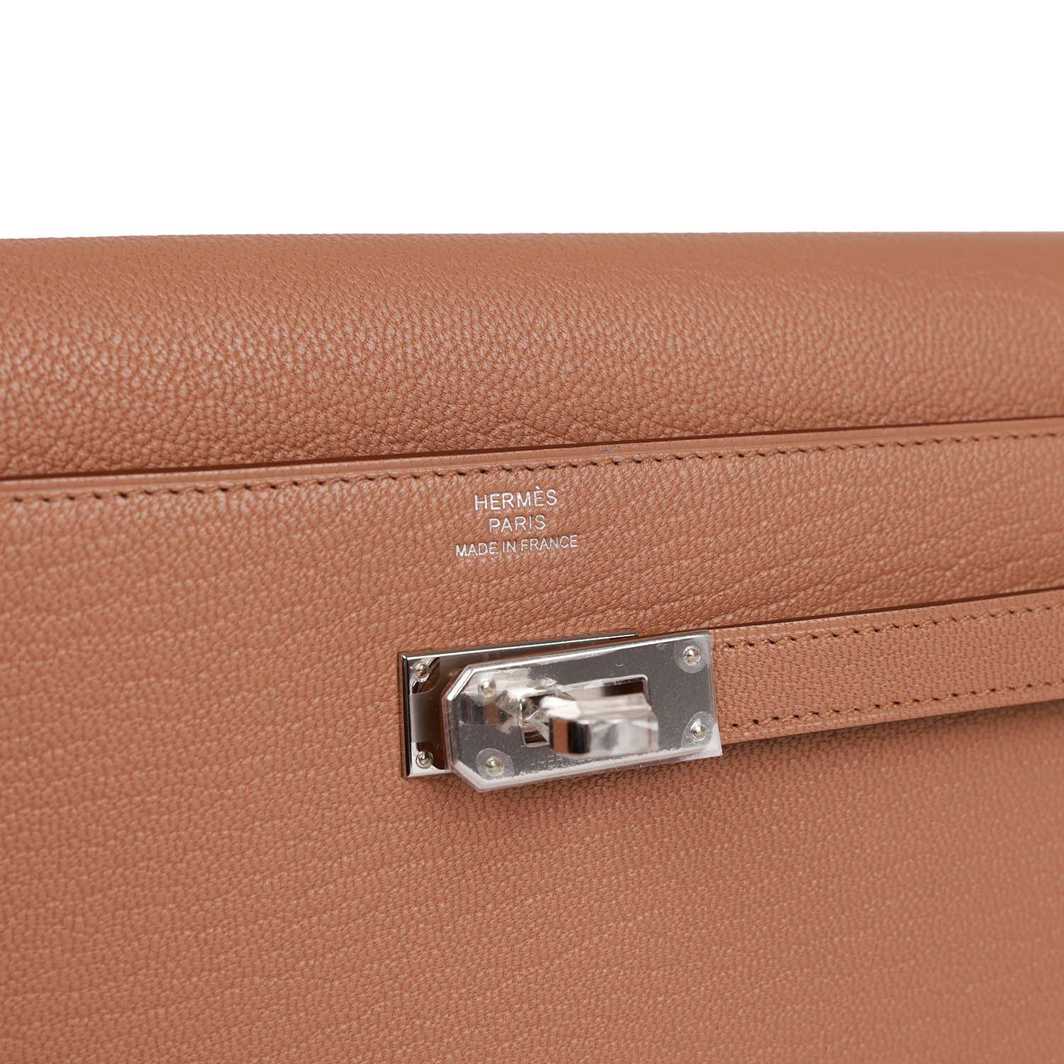 HERMES Kelly Wallet To Go Quebracho Chevre Palladium Hardware