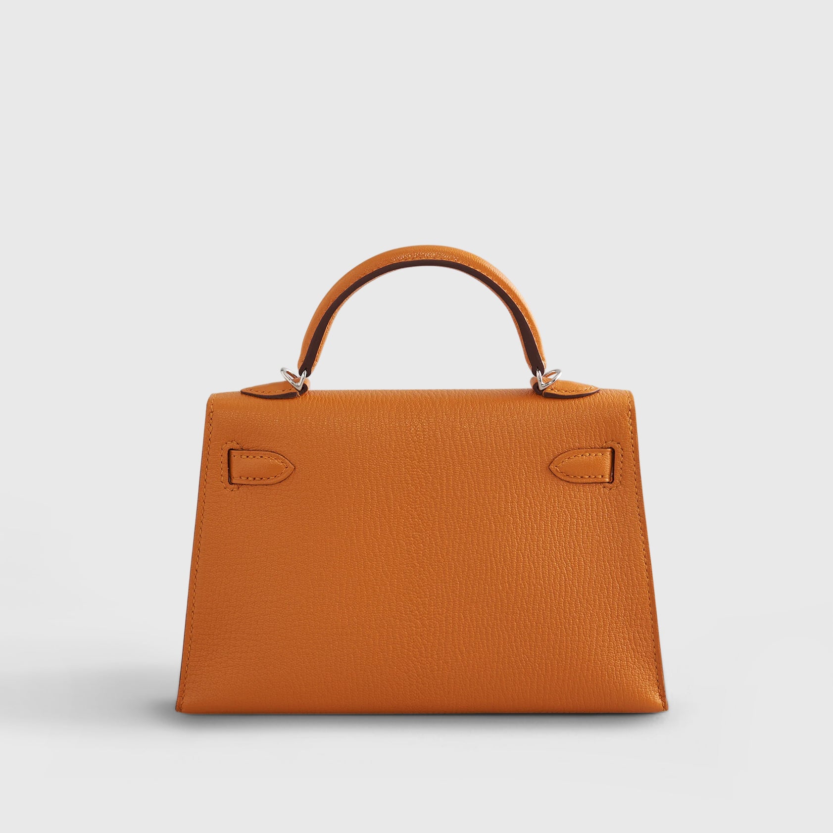 HERMES Kelly Mini Chevre Apricot/Cuivre Sellier Palladium Hardware