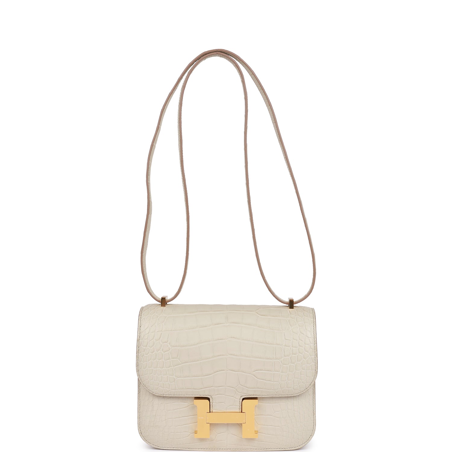 HERMES Constance 18 Beton Matte Alligator Gold Hardware