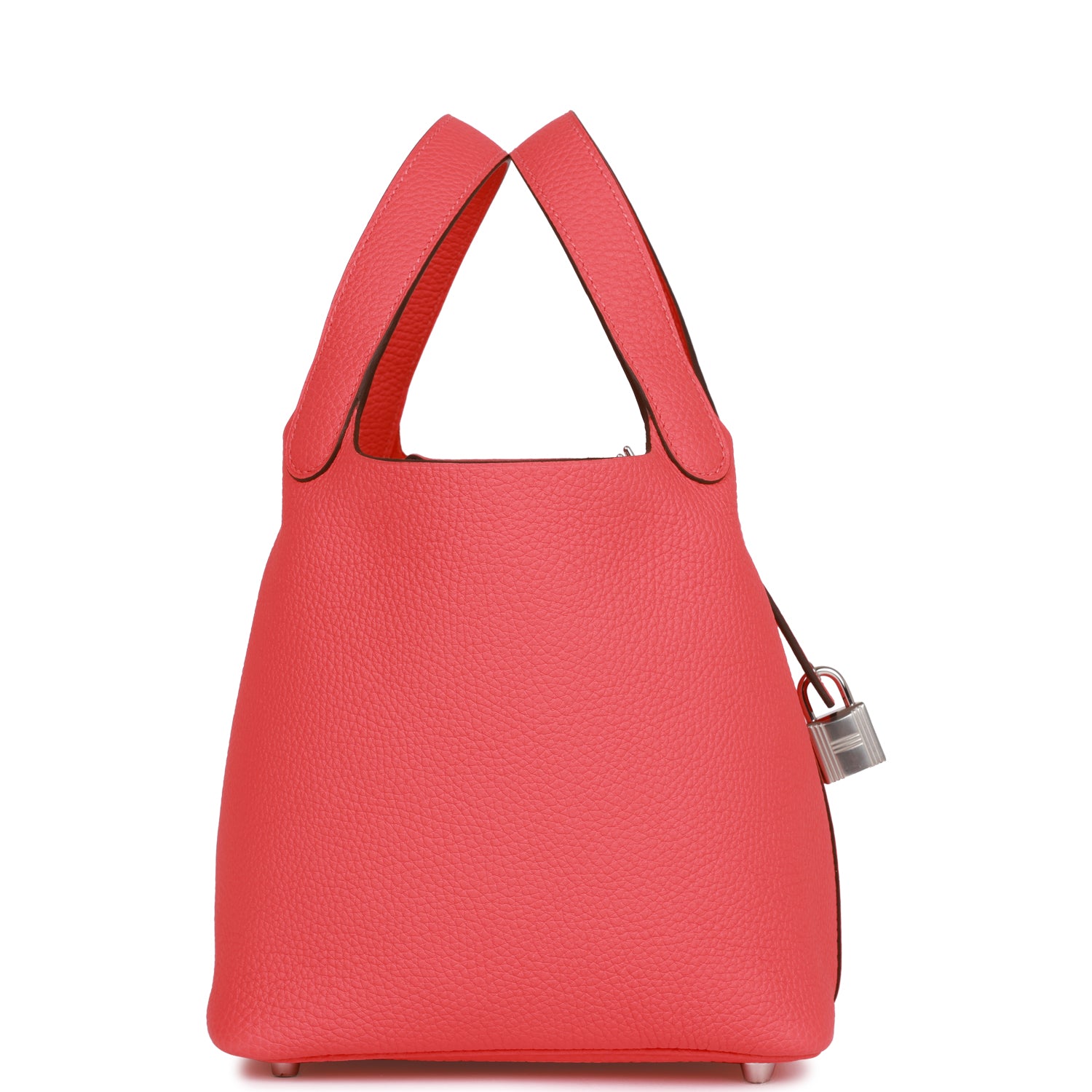 HERMES Picotin Lock 18 Rose Texas Clemence Palladium Hardware