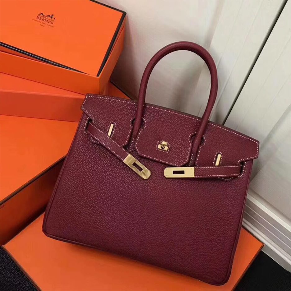 HERMES BIRKIN BAG 30 (Garnet red）