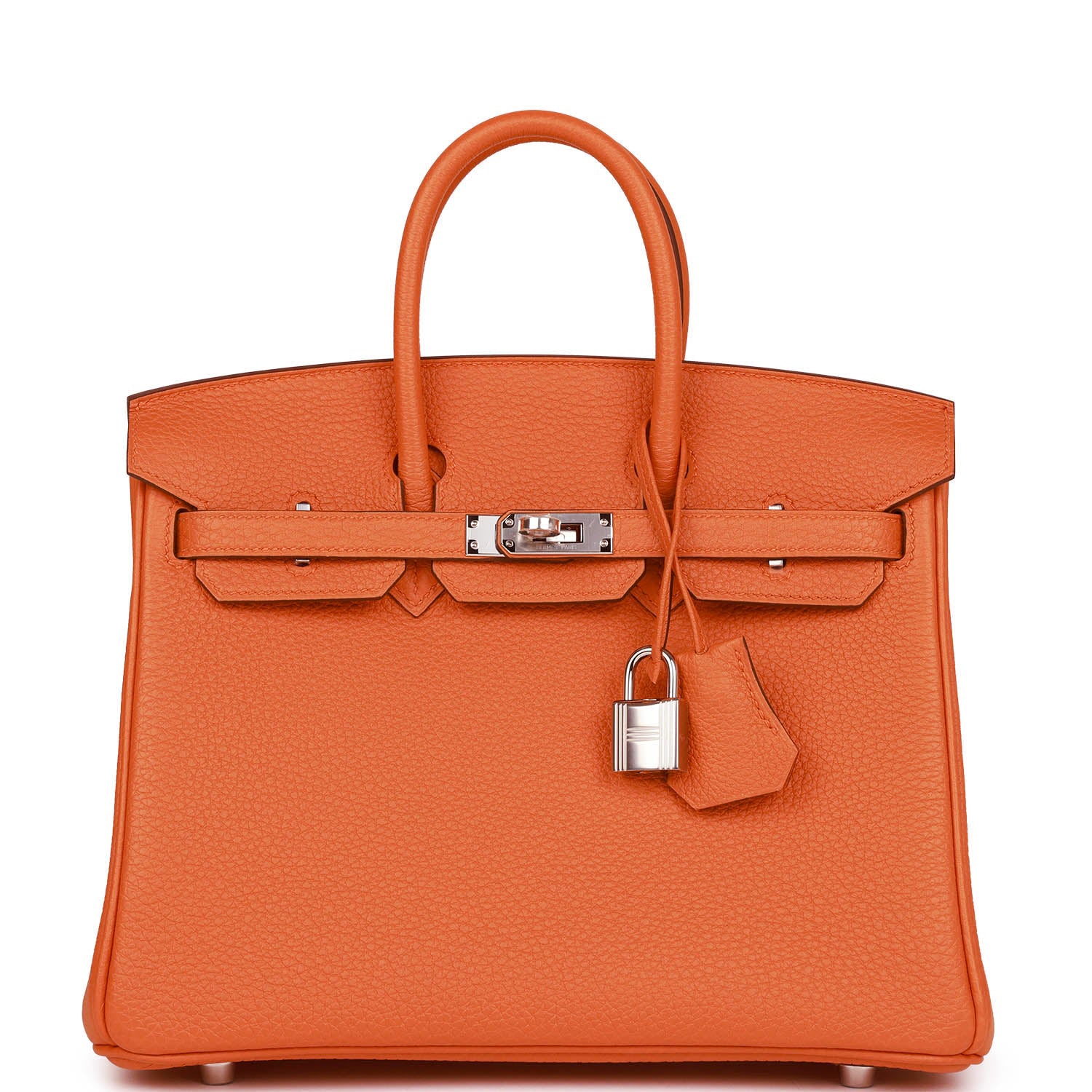 HERMES Birkin 25 Orange Togo Palladium Hardware
