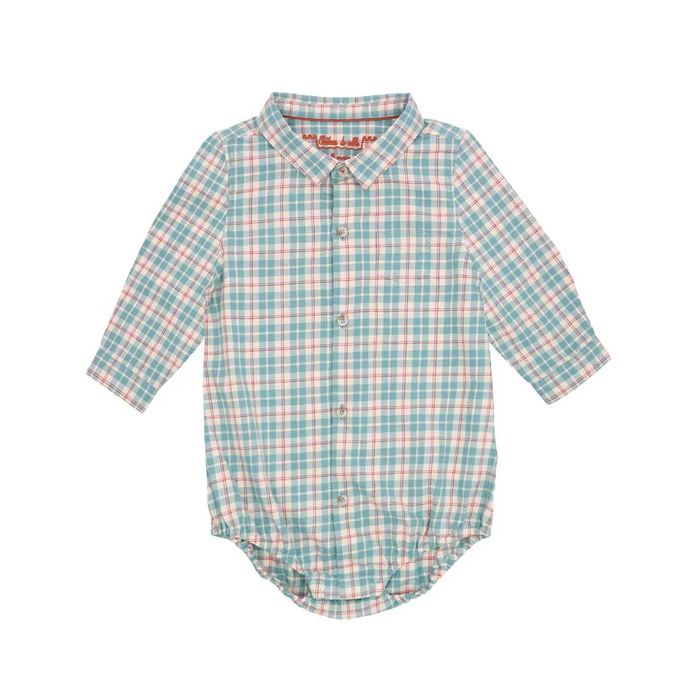 Cotton twill romper shirt