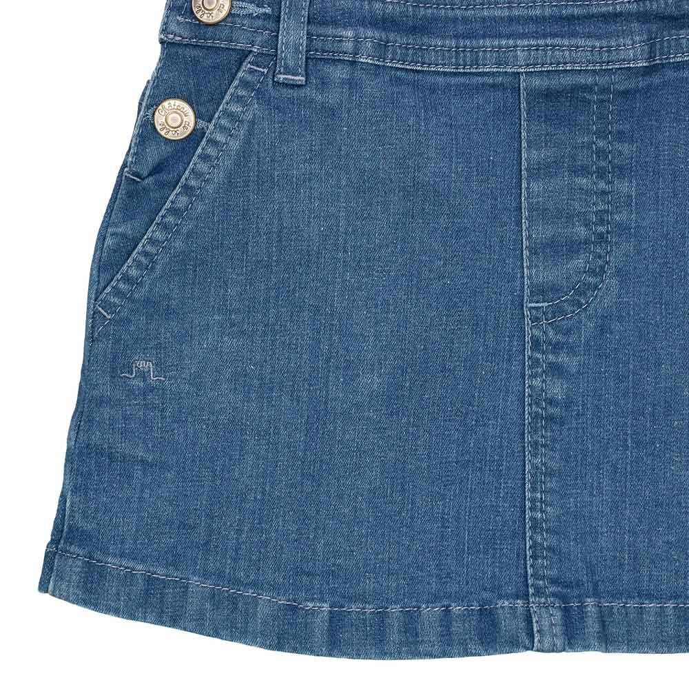 Flounce Sleeve Denim Dress