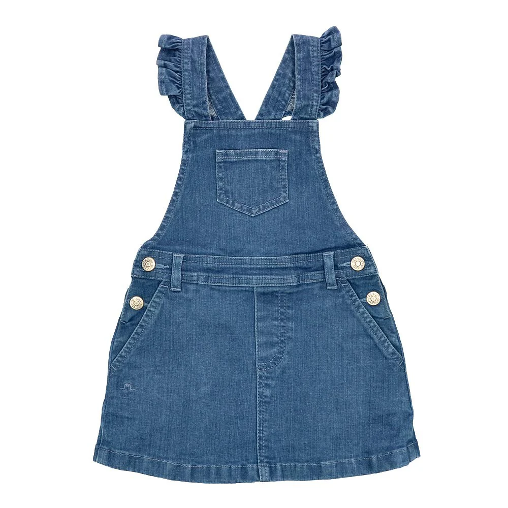 Flounce Sleeve Denim Dress