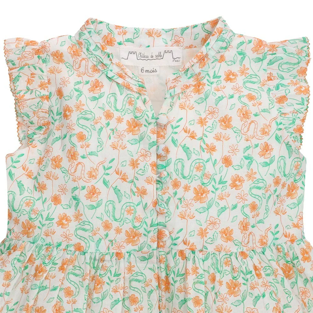 Flounce sleeve romper Dress