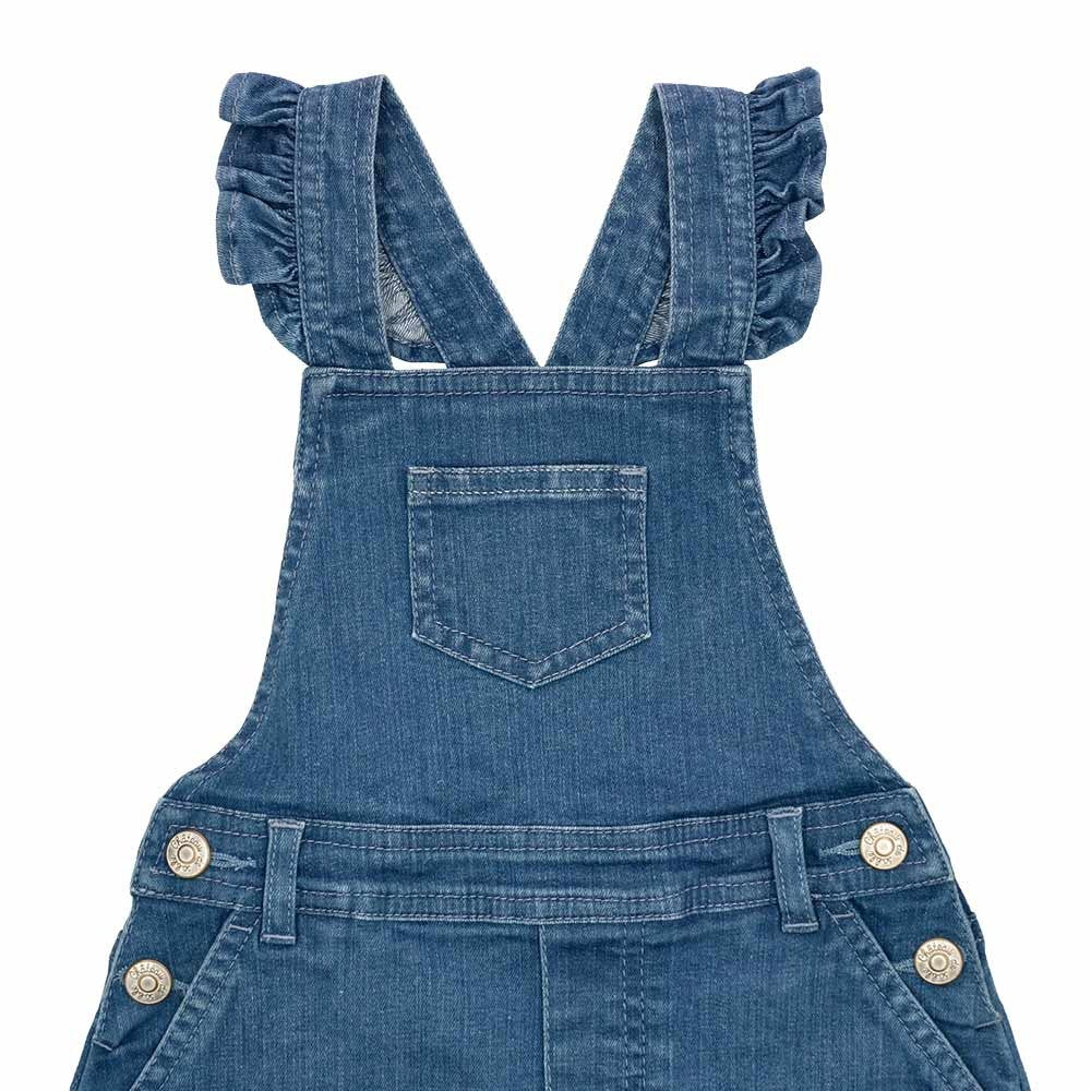 Flounce Sleeve Denim Dress