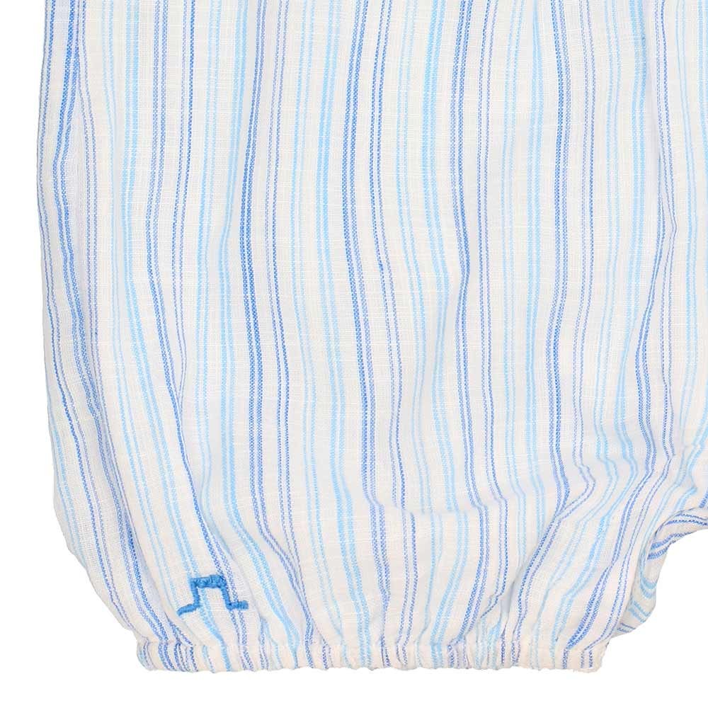 Flounce Sleeve Embroidered Playsuit