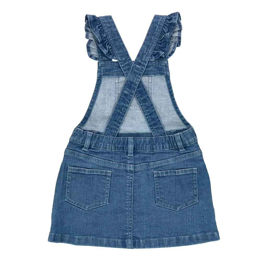 Flounce Sleeve Denim Dress