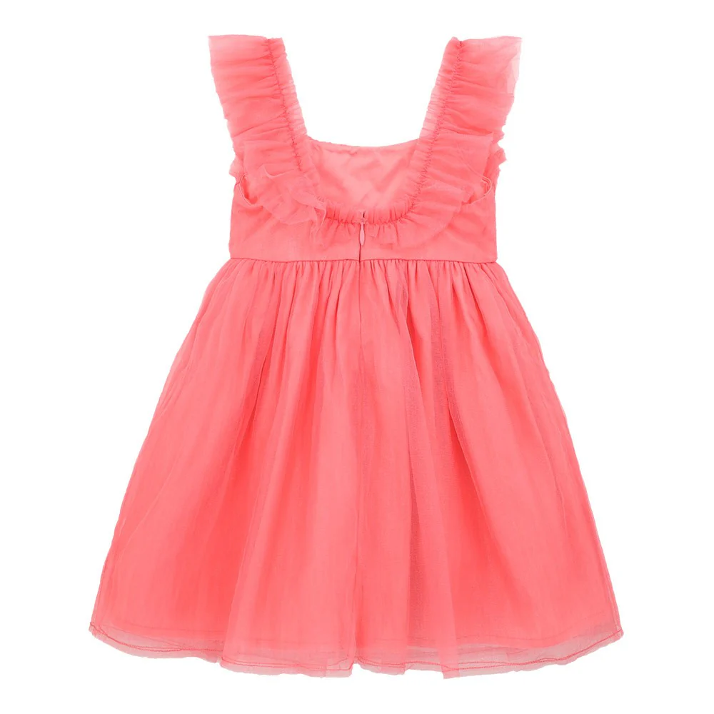 Flutter Sleeve Tulle Dress