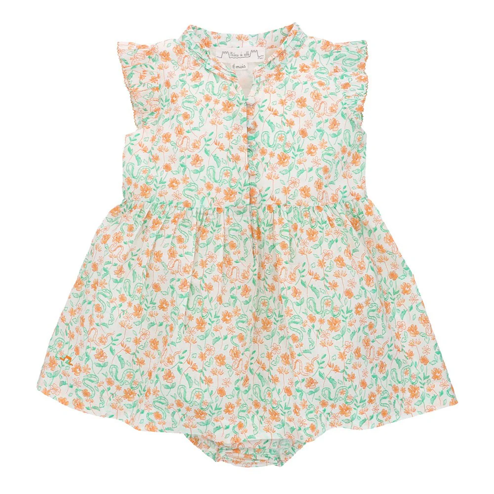 Flounce sleeve romper Dress