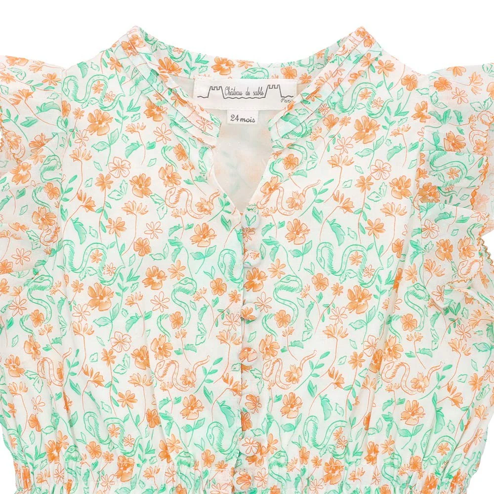 Flounce sleeve Dress