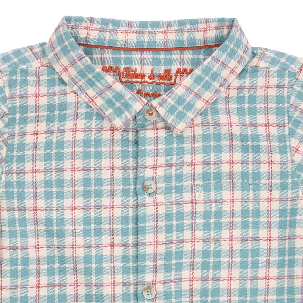 Cotton twill romper shirt