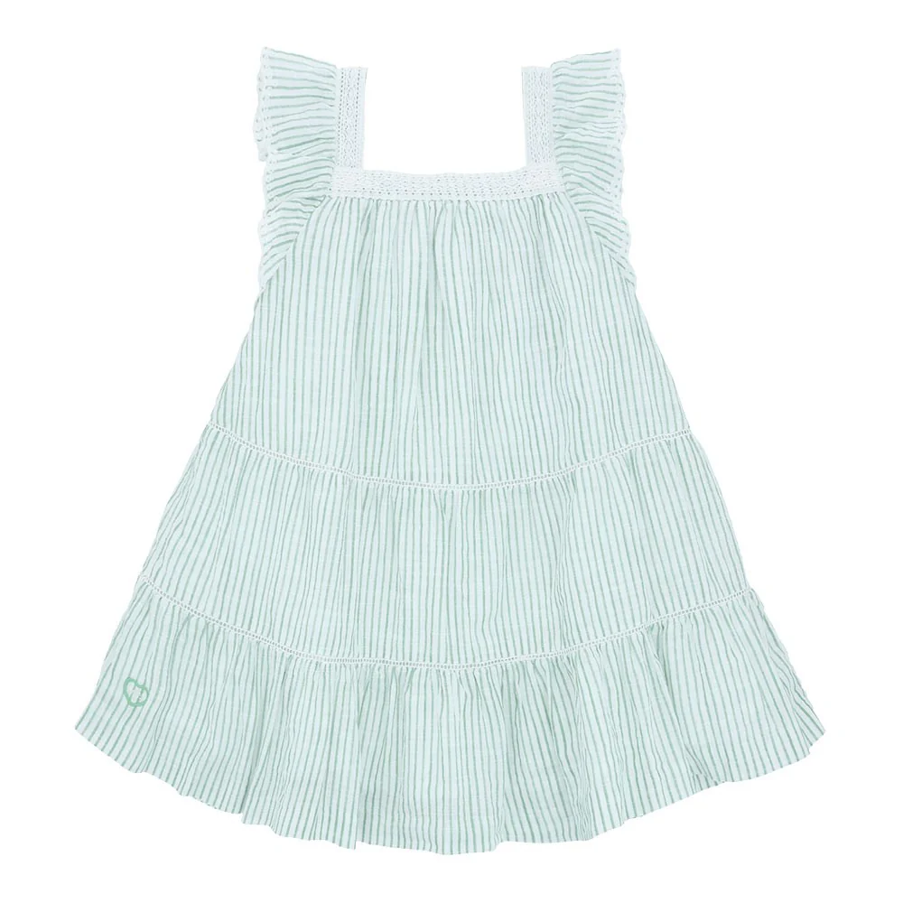 Flounce sleeve tiered dress