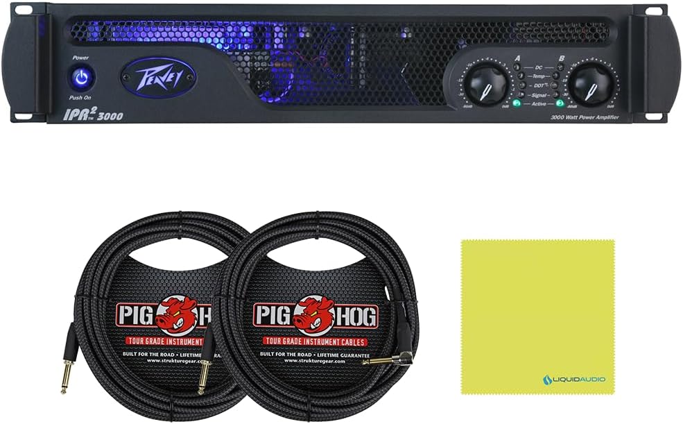 Peavey IPR2 3000 Lightweight Power Amp Bundle with 2x Pig Hog 