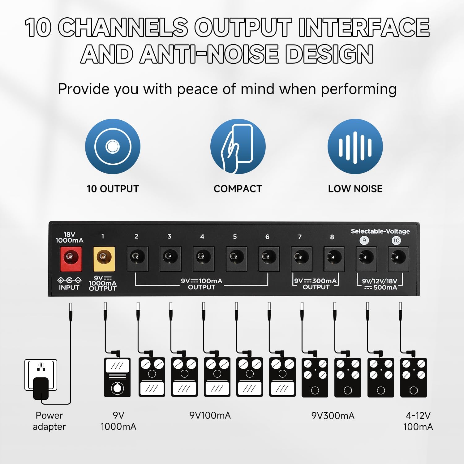Ghost Fire Guitar Pedal Board Aluminum Alloy 1.76lb Super light Effect Pedalboard 19.8''x11.5'' with Carry Bag,SPL-04 and Power Supply GS10-SV2