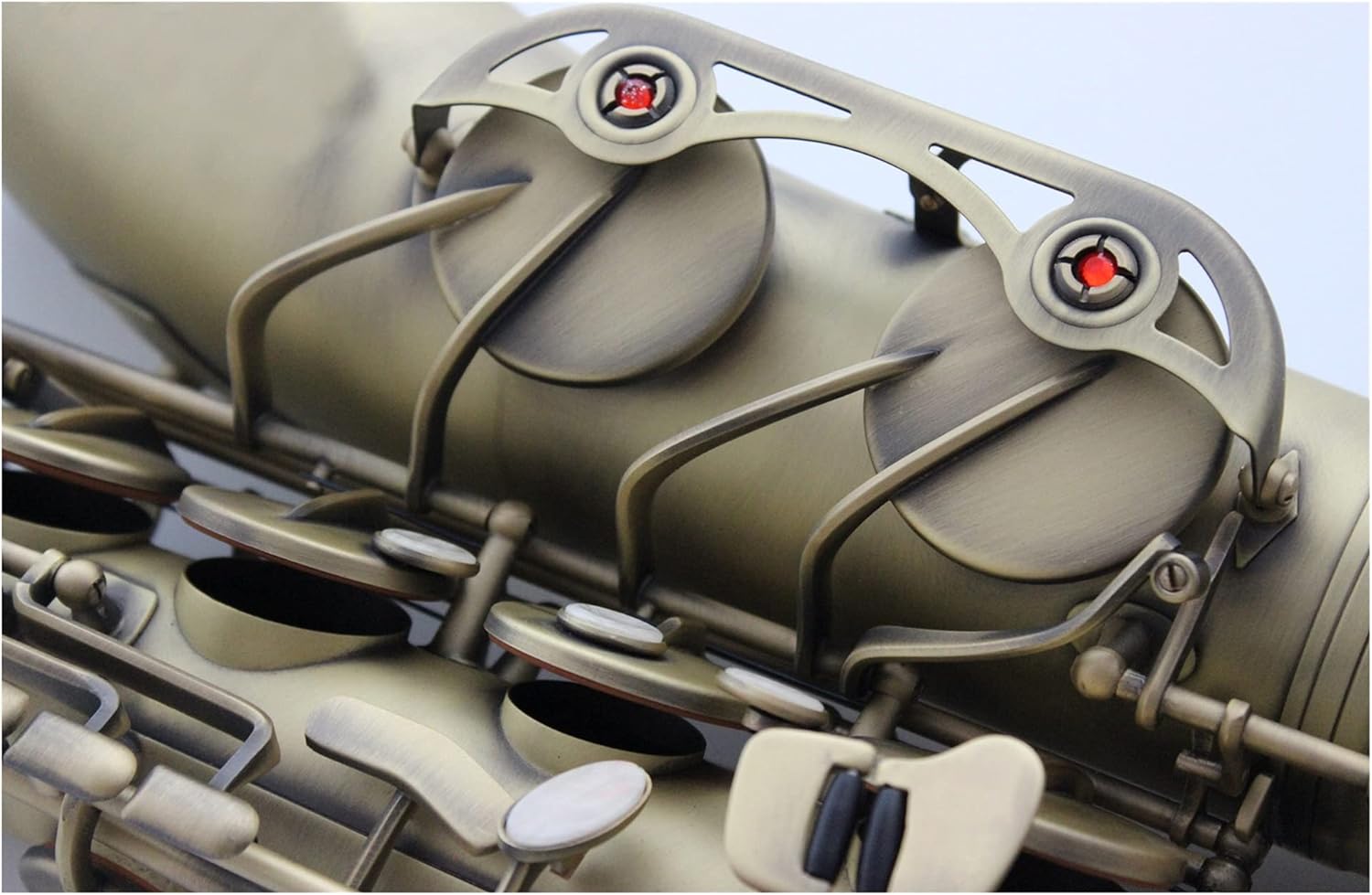 Saxophone Straight Tenor Saxophone Antique Copper B-Flat Tenor Sax Bronze with Case Mouthpiece Reeds Neck Key Type Woodwind Instrument (Color : Bronze)