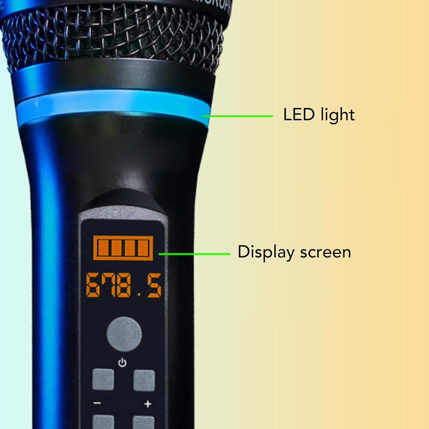 Yunir 2PCS Microphone, Bluetooth Dual Handheld Dynamic Mic System with Rechargeable Receiver, for Karaoke Speech Church Party Mixer