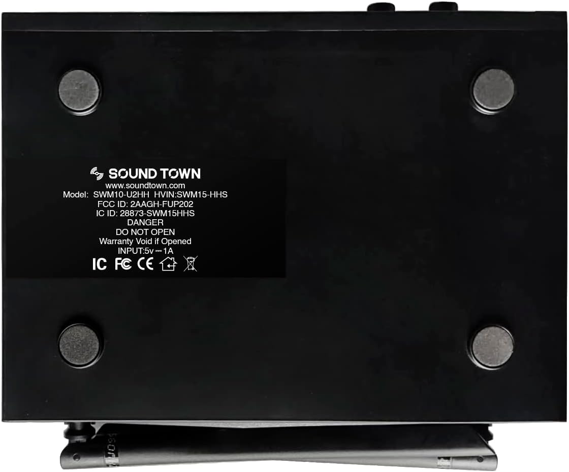 Sound Town SWM10-U2HH Professional Dual-Channel UHF Wireless Microphone System with 2 Handheld Mics, for Church, Business Meeting, Outdoor Wedding and Karaoke