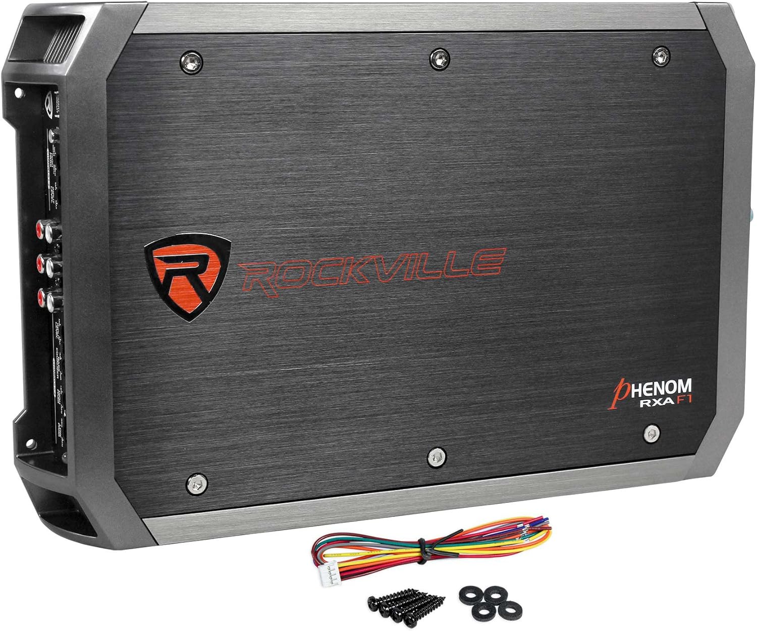 Rockville RXA-F1 1600W 4-Channel Car Amplifier, Dyno-Certified RMS, MOSFET Power Supply, ELNA Capacitors, Class A/B, Perfect for Car Audio and Subs