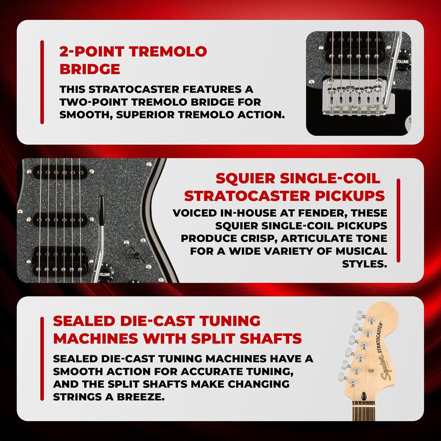 Fender Squier Affinity Series HSS Stratocaster with Laurel FB - Metallic Black