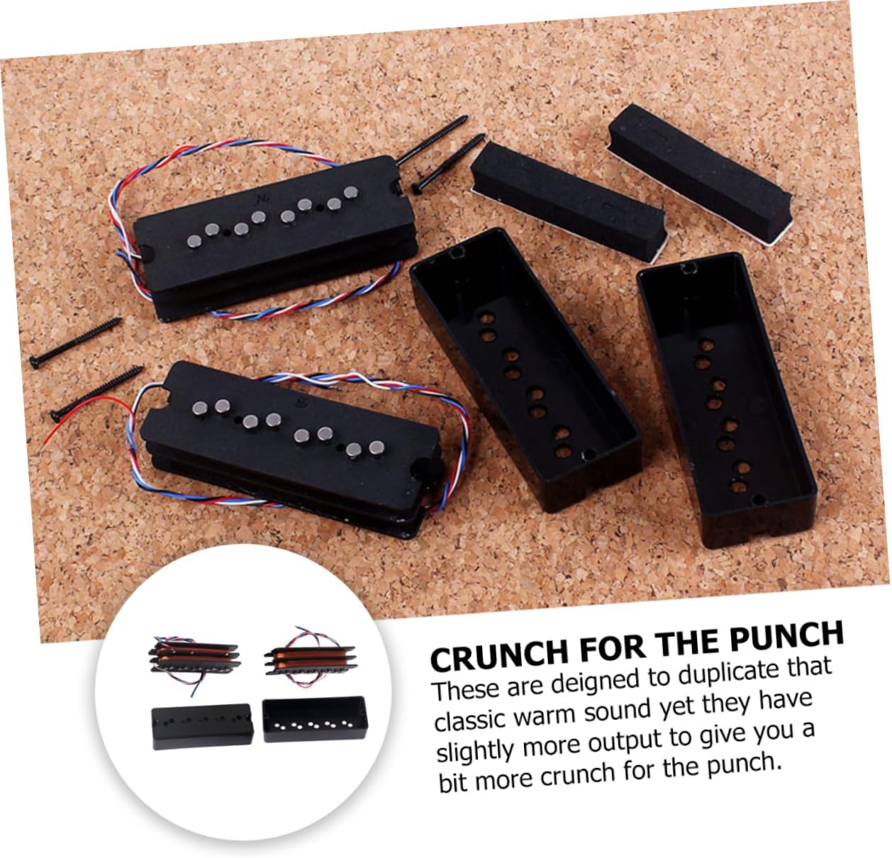 String Double Layer Humbucker Bass Pickup Set Essential Bass Guitar Parts for Players Easy Installation Durable Design Wax Potted for Noise Reduction for DIY Musicians