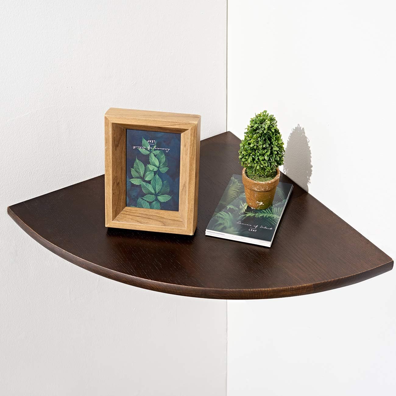 3PCS Corner Shelves Wall Mount Set Round End Floating Speaker Shelf Display Shelf for Small Plant Photo Frame