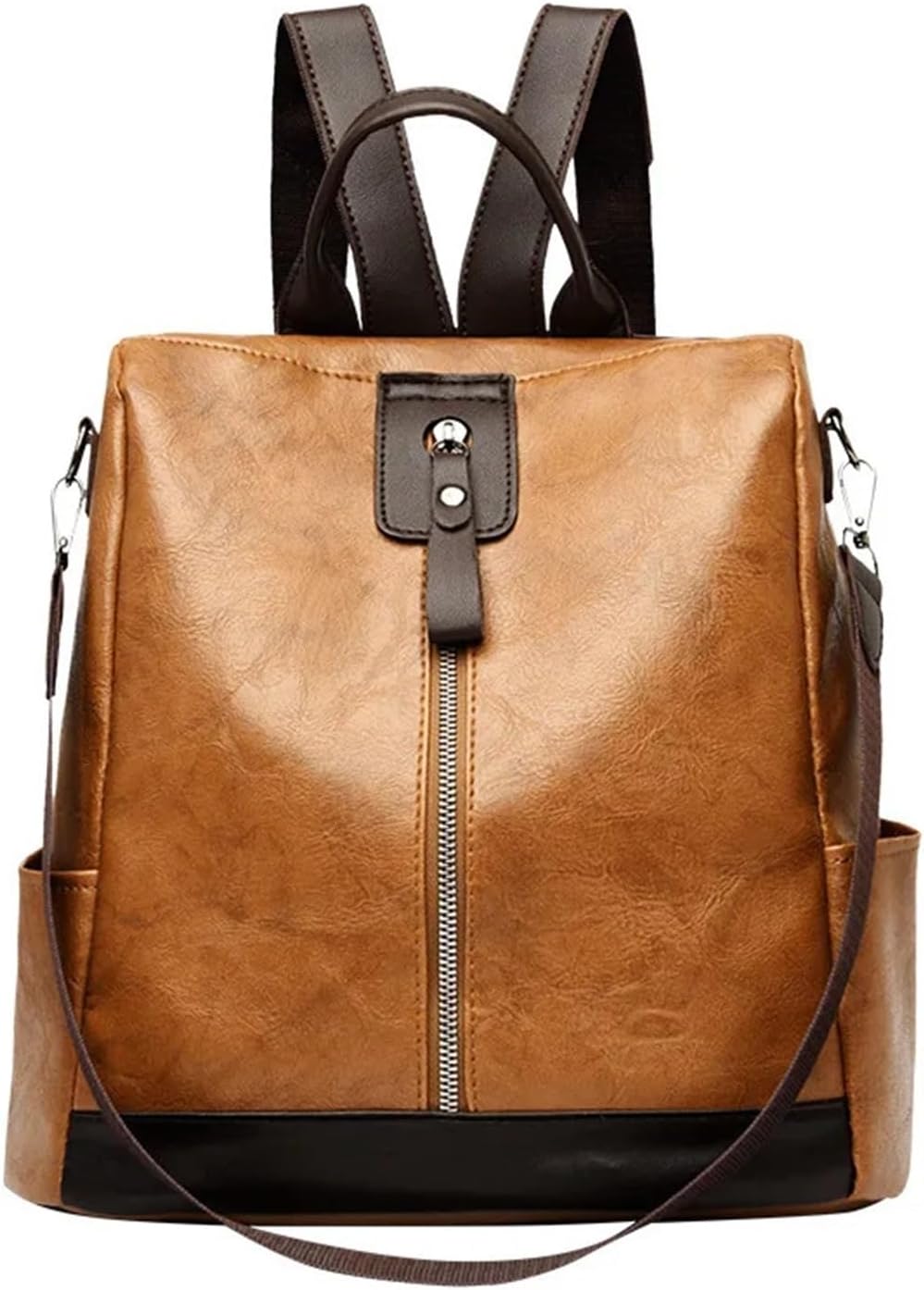 Fashion Anti-theft Women Backpacks PU Leather Travel Backpack Ladies Large Capacity Shoulder Handbags(Brown)