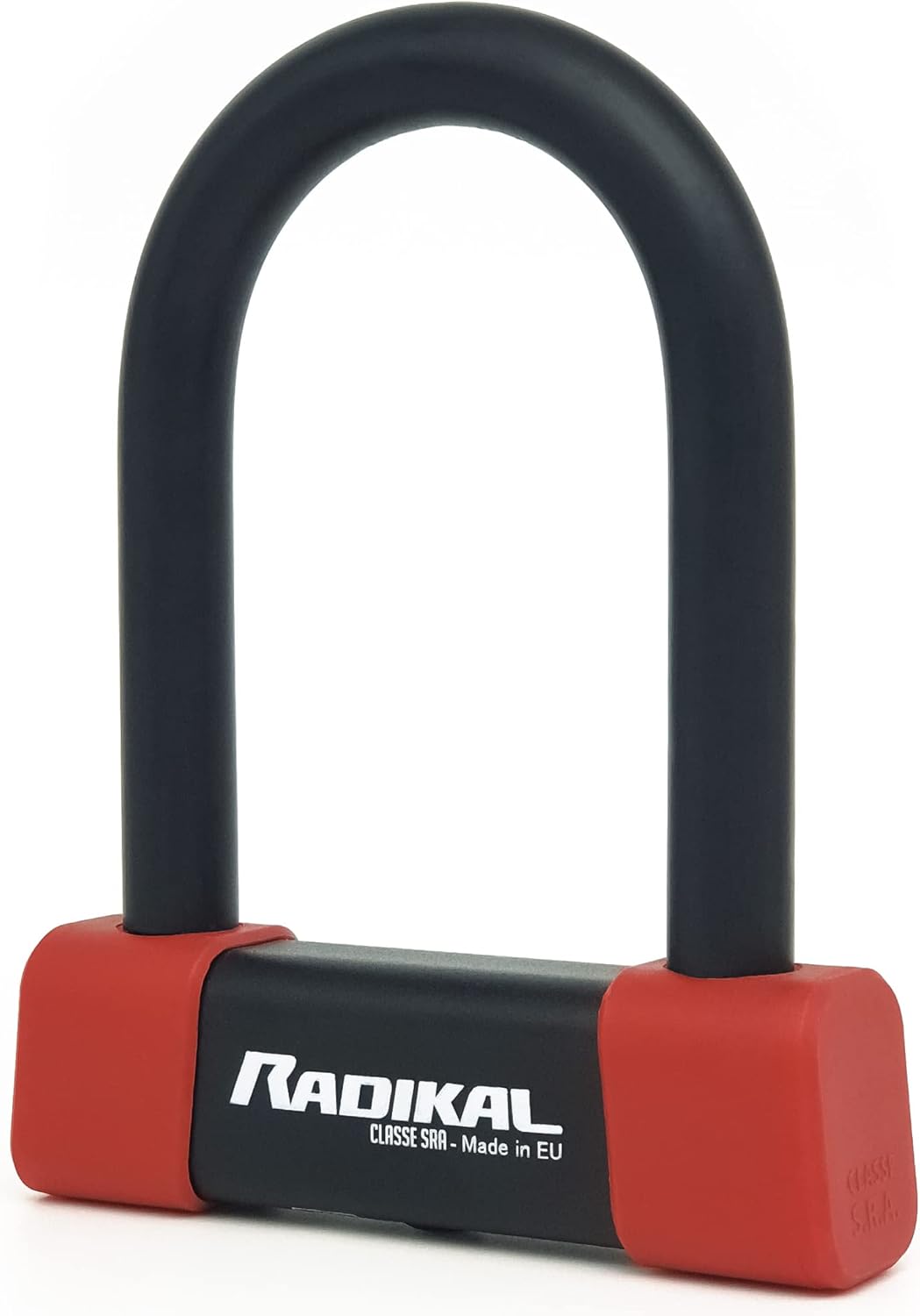 RADIKAL RK120R U Lock High Security Approved SRA, 85x120mm/3.34x4.72in, ø18mm/0.7in Hardened Steel Shackle Coated with Double Locking, Anti-Pick Lock, AntiTheft U for Motorcycle Scooter Electric Bike