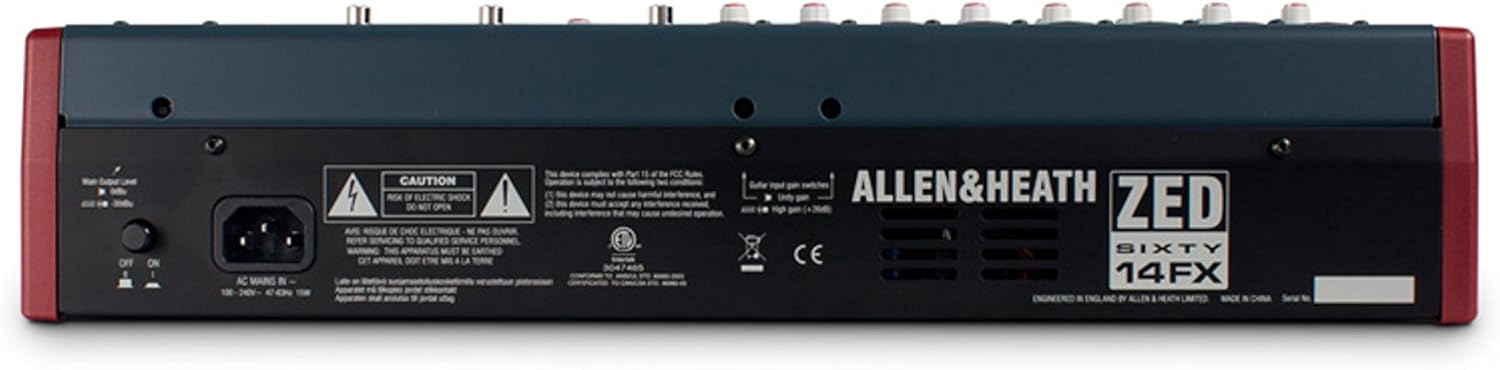 Allen & Heath ZED60-14FX - Touring Quality Audio Mixer with 6 Mic/Line, 2 Mic/Line/DI, 3 Stereo Line, Onboard FX and USB I/O (AH-ZED60-10FX)