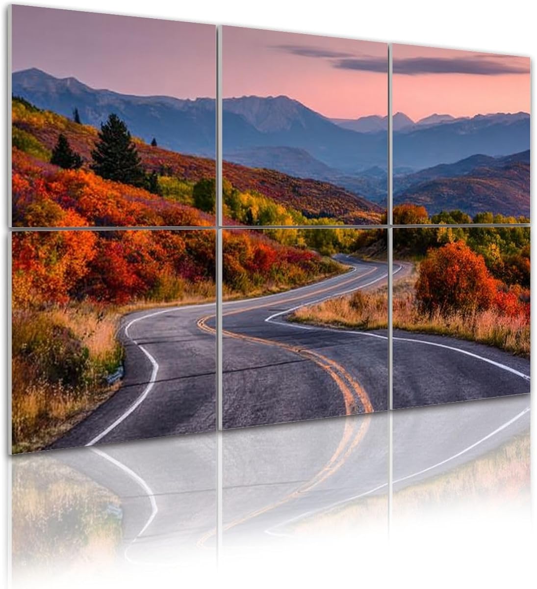 6 Pack Art Acoustic Panels Winding mountain road fall colors Sound Absorbing Panel 48