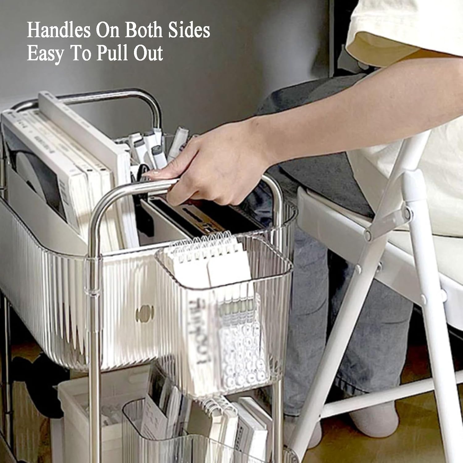 2/3/4 Cube Bookshelf, Floor Storage Cabinet Toy Cabinet, Multi-Layer Home Desk with Wheels, Suitable for Living Room,Study Reading Corner(2 Tier) ()