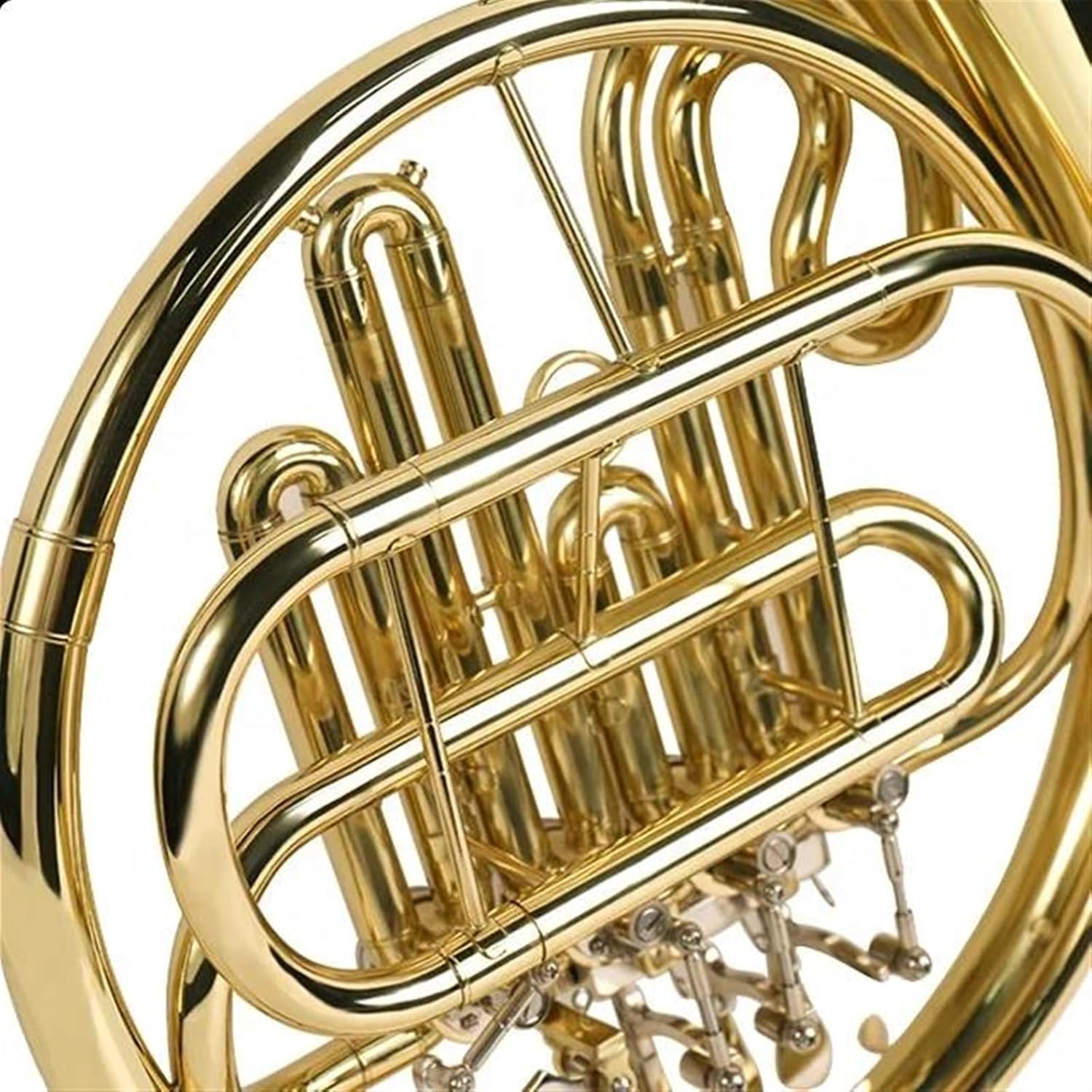 Brass French Horn 4 Keys Single Bb Key Gold French Horn Clear Lacquered Brass Wind Instrument