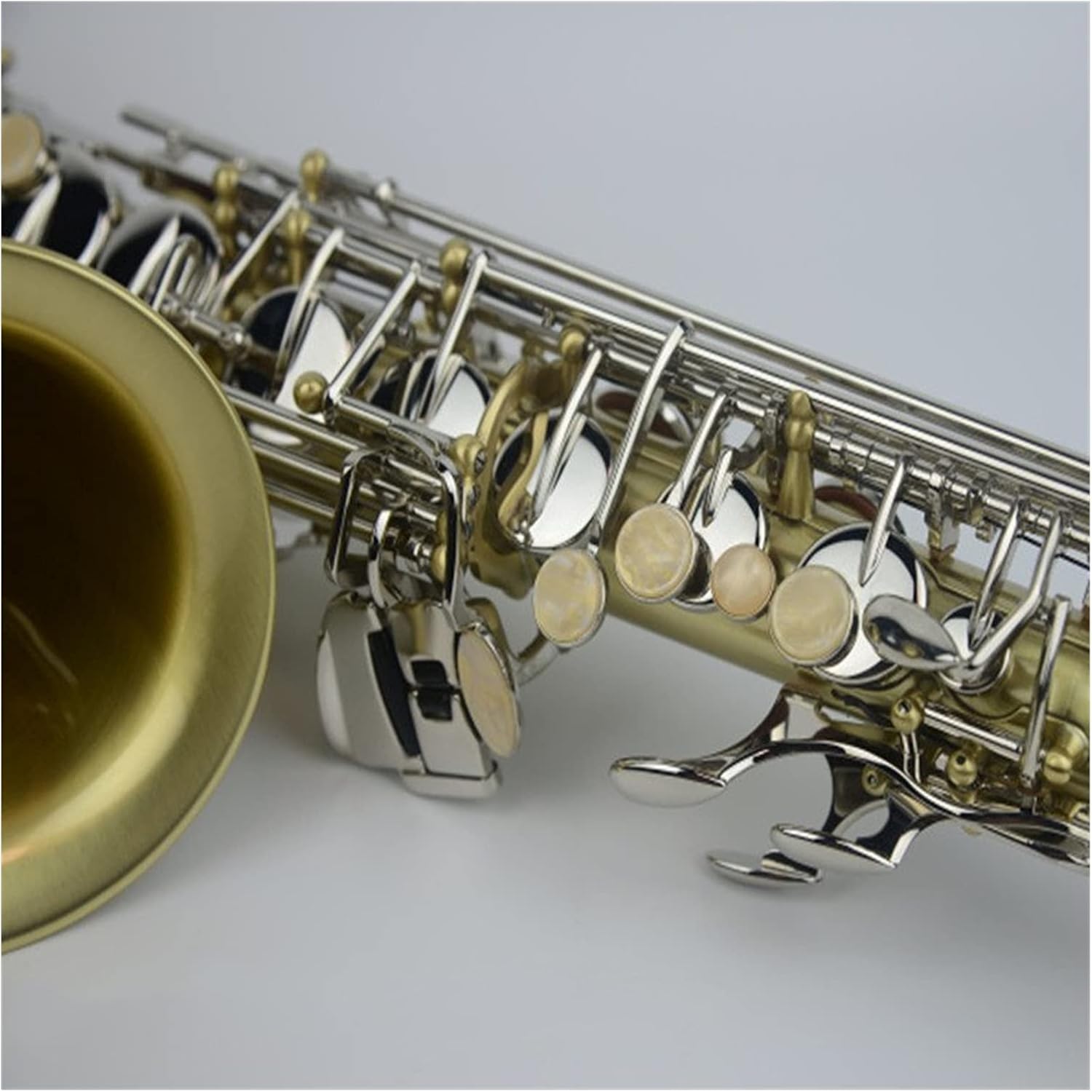 Sax Beginners Kit Alto Saxophone Nickel Plated Gold Key Super Professional Sax with Mouthpiece Wind Instrument