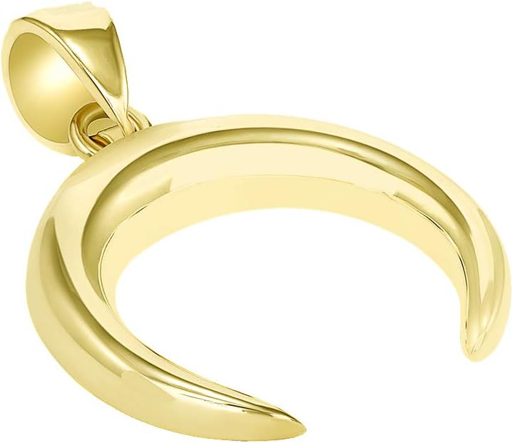 Jewelry America 14k Yellow Gold Double Horn Crescent Moon Pendant with High Polish