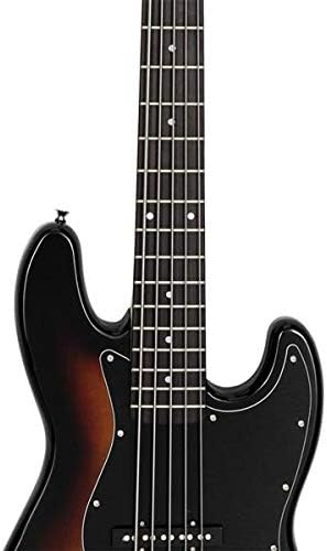 Home Gjazz Electric 5 String Bass Guitar Full Size Bag Strap Pick Connector Wrench Tool Sunset Color 3-7 Days Delivery