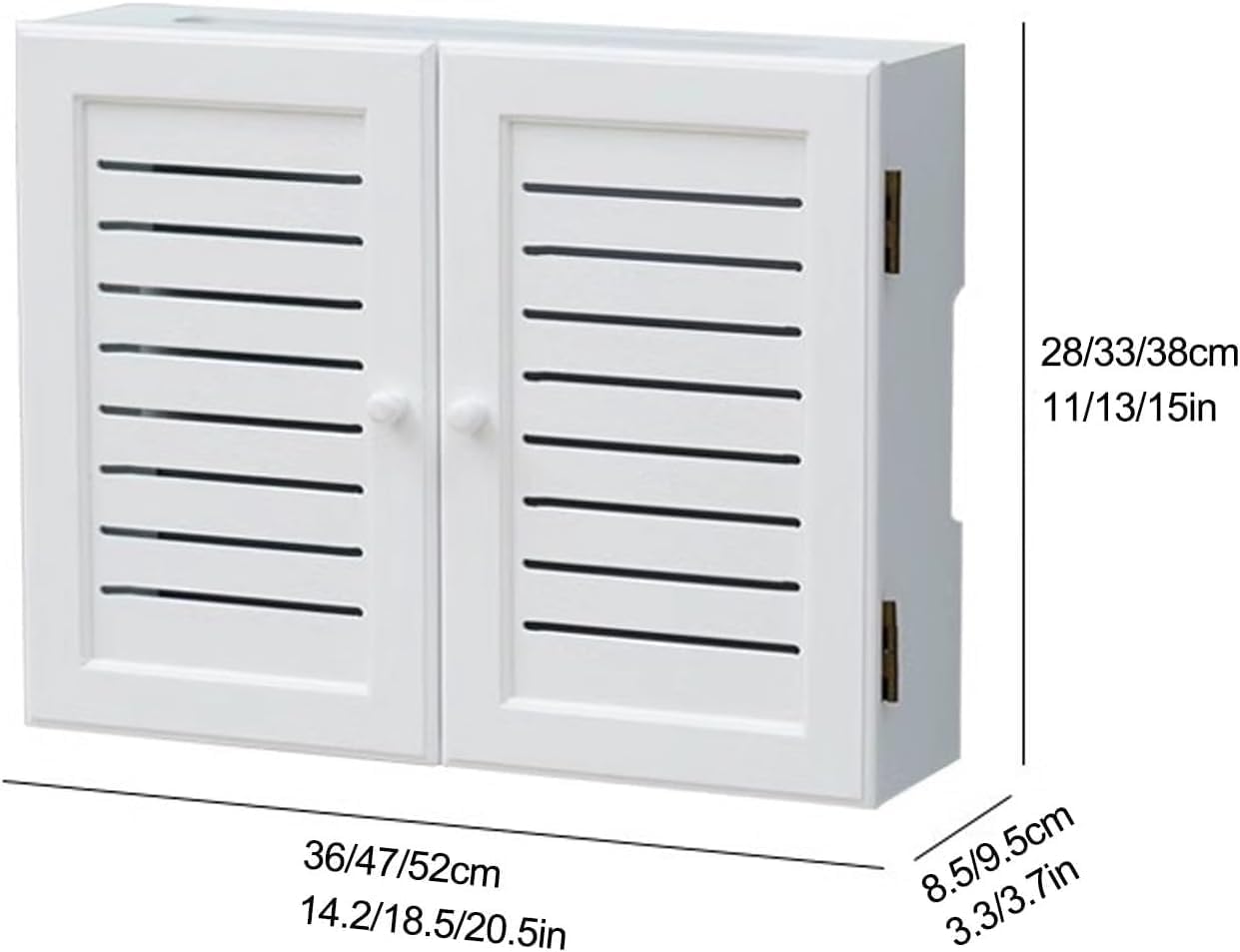 Wall Mount WiFi Router Box Blinds Decoration Floating Shelves Modem Cable Power Plug Wire Storage Boxes Desktop Storage Cabinet (White, 20.5x3.7x15in)