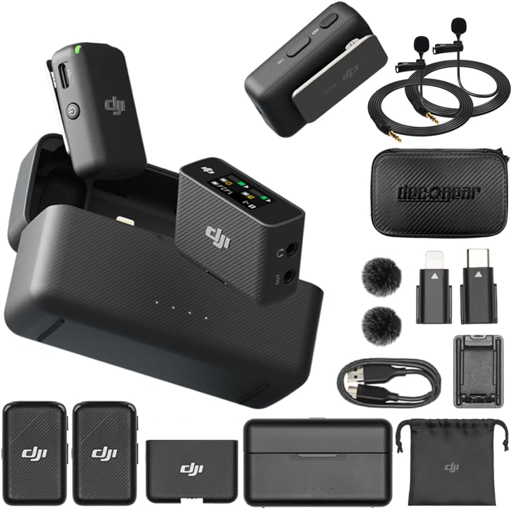 DJI Mic Wireless Microphone System and Audio Recorder Bundle with Deco Gear 7