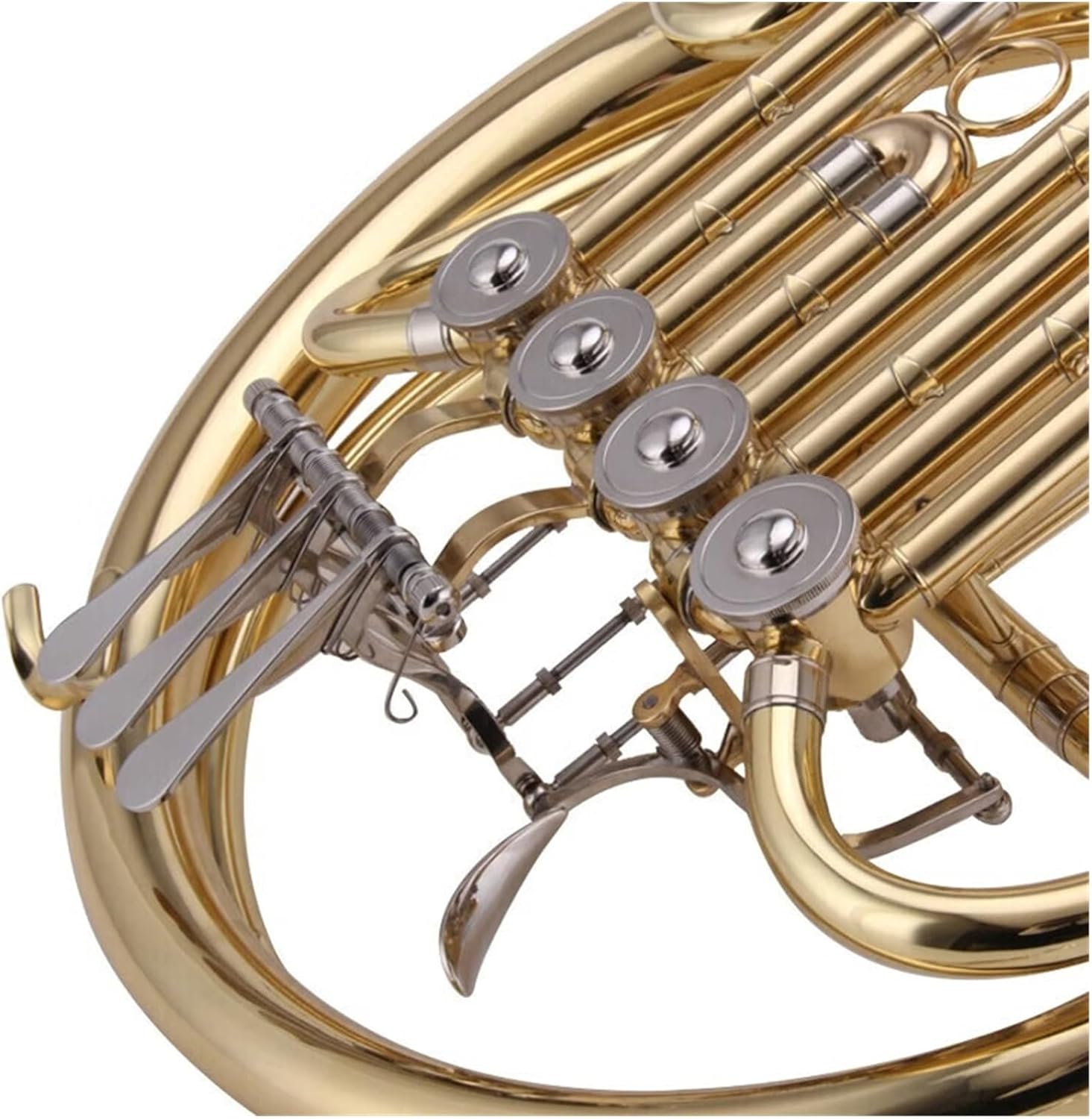 4 Key French Horn French Horn B Flat Four Key Single Row Professional Performance Instrument Painted Gold